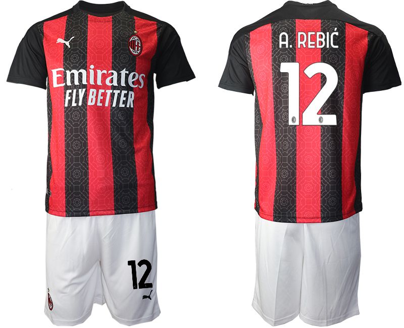 Men 2020-2021 club AC milan home #12 red Soccer Jerseys->ac milan jersey->Soccer Club Jersey